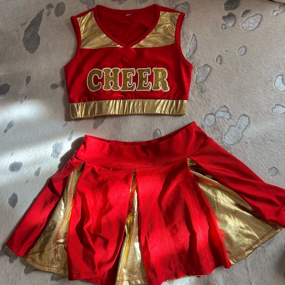 Red and Gold Cheerleader Costume for Kids